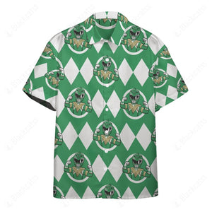 Mighty Morphin Power Rangers Green Ranger Button Shirt