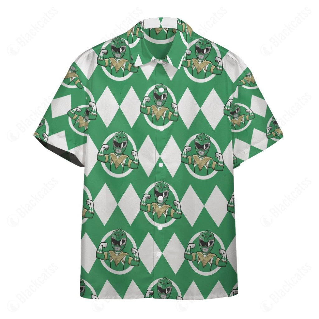 Mighty Morphin Power Rangers Green Ranger Button Shirt