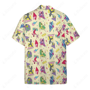 Mighty Morphin Power Rangers Hawaii Button Shirt