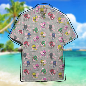 Mighty Morphin Power Rangers Hawaii Button Shirt