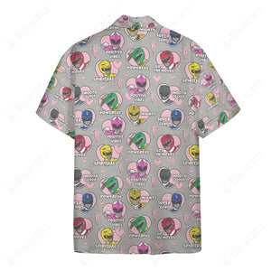 Mighty Morphin Power Rangers Hawaii Button Shirt