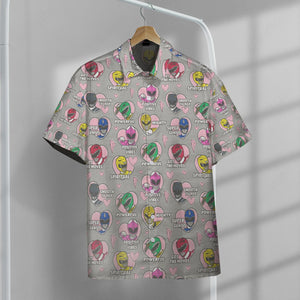 Mighty Morphin Power Rangers Hawaii Button Shirt