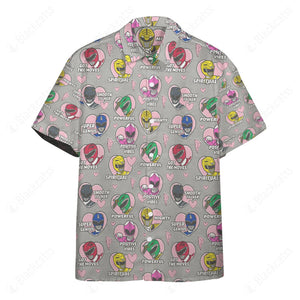 Mighty Morphin Power Rangers Hawaii Button Shirt