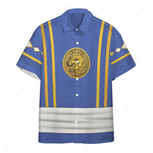 Load image into Gallery viewer, Mighty Morphin Power Rangers Ninja Rangers Blue Wolf Custom Button Shirt
