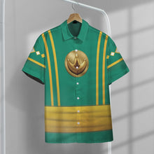 Load image into Gallery viewer, Mighty Morphin Power Rangers Ninja Rangers Green The Dragon Custom Button Shirt
