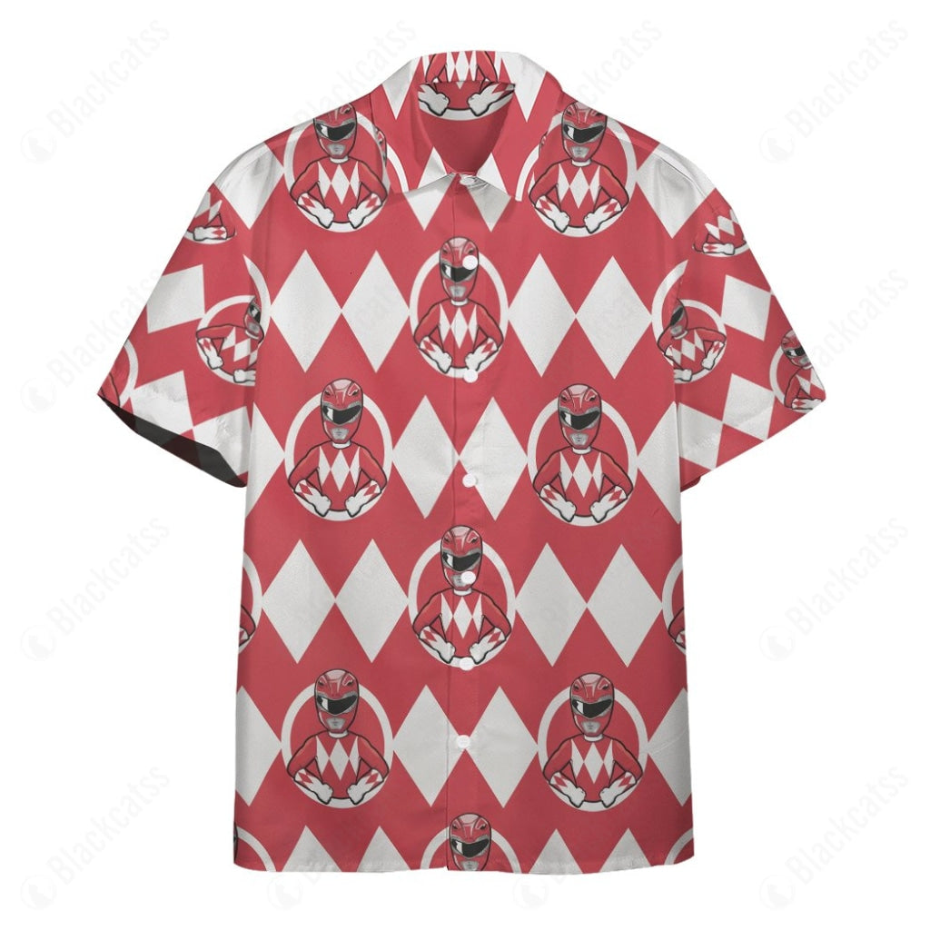 Mighty Morphin Power Rangers Red Ranger Button Shirt