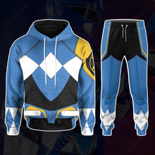 Load image into Gallery viewer, Mighty Morphin Power Rangers Sentry Blue Pterodactyl Custom Hoodie
