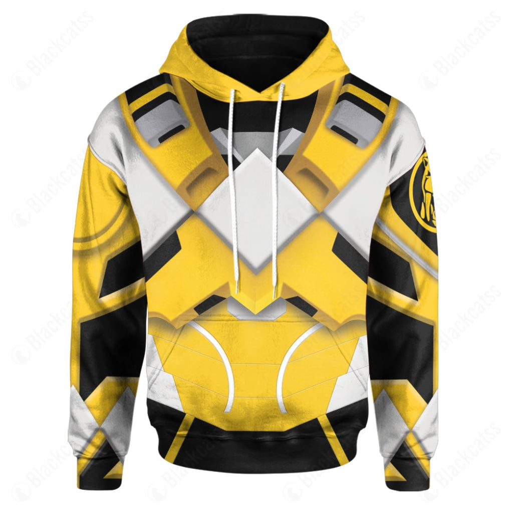 Mighty Morphin Power Rangers Sentry Yellow Sabertooth Custom Hoodie