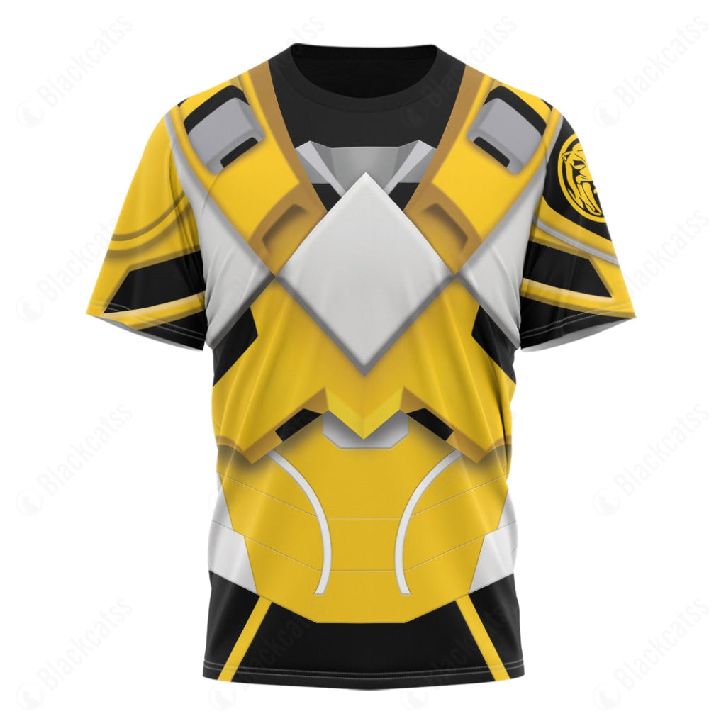 Mighty Morphin Power Rangers Sentry Yellow Sabertooth Custom T-Shirt