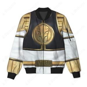 Mighty Morphin Power Rangers White Ranger Custom Bomber Jacket