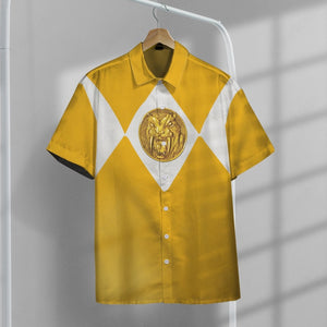 Mighty Morphin Power Rangers Yellow Ranger Custom Button Shirt