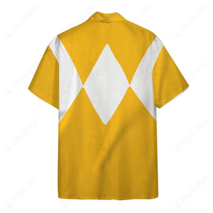 Mighty Morphin Power Rangers Yellow Ranger Custom Button Shirt