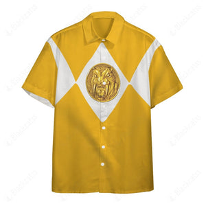 Mighty Morphin Power Rangers Yellow Ranger Custom Button Shirt