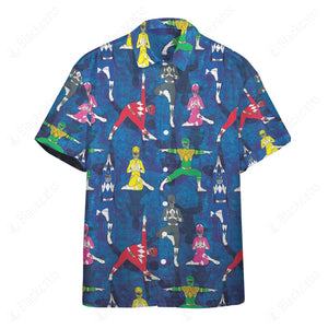 Mighty Morphin Power Rangers Yoga Button Shirt