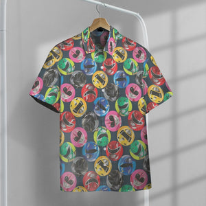 MMPR Helmet Custom Hawaii Button Shirt