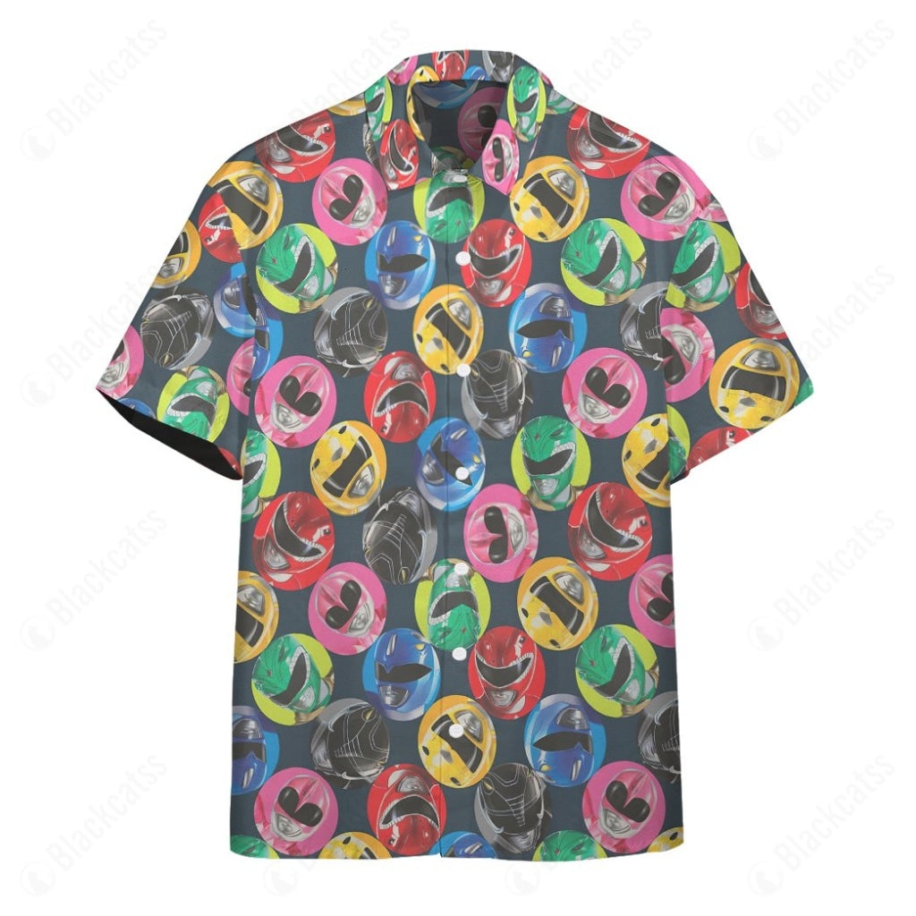 MMPR Helmet Custom Hawaii Button Shirt