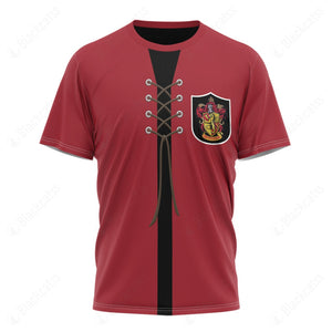 Movie HP Quidditch Robes Red Cosplay Custom T-Shirt