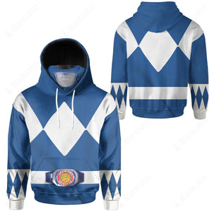 Movie Mighty Morphin Blue Power Rangers Cosplay Custom Snood Hoodie
