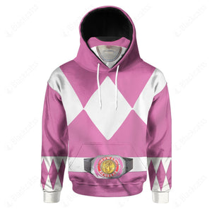 Movie Mighty Morphin Pink Power Rangers Cosplay Custom Snood Hoodie