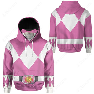 Movie Mighty Morphin Pink Power Rangers Cosplay Custom Snood Hoodie