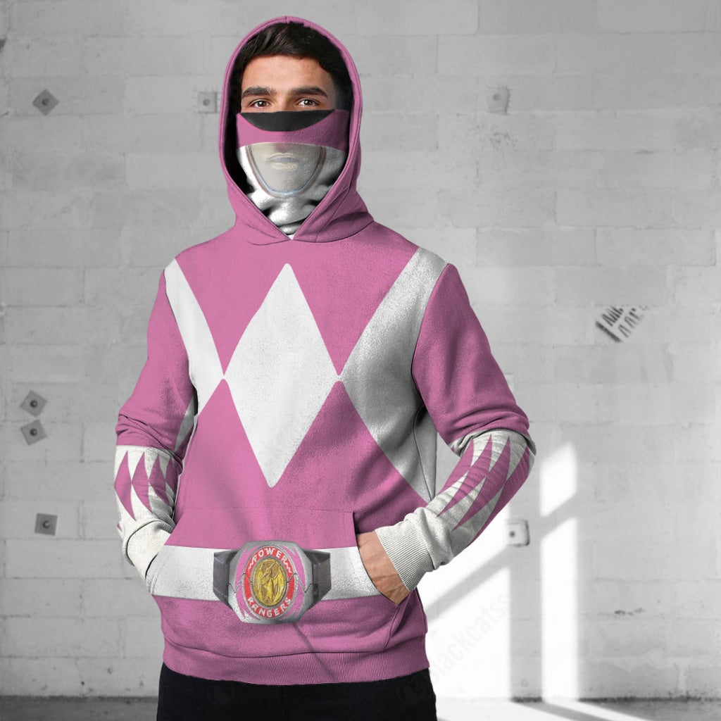 Movie Mighty Morphin Pink Power Rangers Cosplay Custom Snood Hoodie