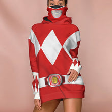 Load image into Gallery viewer, Movie Mighty Morphin Red Power Rangers Cosplay Custom Snood Hoodie
