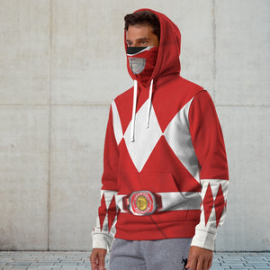 Movie Mighty Morphin Red Power Rangers Cosplay Custom Snood Hoodie