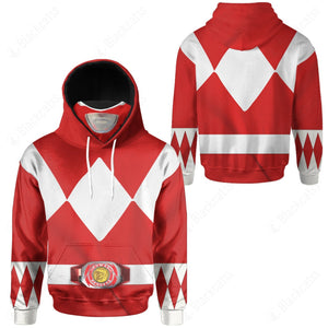 Movie Mighty Morphin Red Power Rangers Cosplay Custom Snood Hoodie