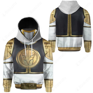 Movie Mighty Morphin White Power Rangers Cosplay Custom Snood Hoodie