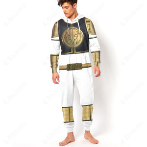 Movie Mighty Morphin White Power Rangers Custom Hooded Jumpsuits