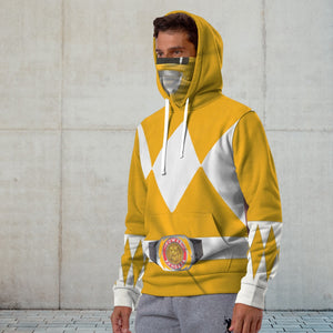 Movie Mighty Morphin Yellow Power Rangers Cosplay Custom Snood Hoodie