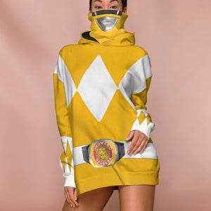 Movie Mighty Morphin Yellow Power Rangers Cosplay Custom Snood Hoodie