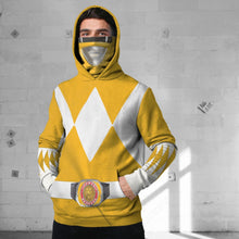 Load image into Gallery viewer, Movie Mighty Morphin Yellow Power Rangers Cosplay Custom Snood Hoodie
