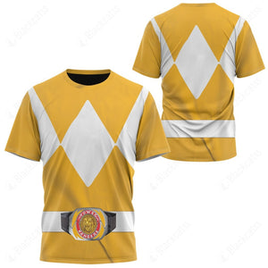 Movie Mighty Morphin Yellow Power Rangers Custom T-Shirt