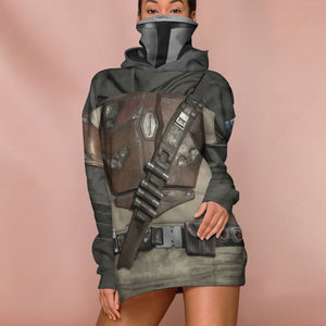 Movie SW Mandalorian Cosplay Custom Snood Hoodie