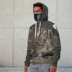 Movie SW Mandalorian Cosplay Custom Snood Hoodie