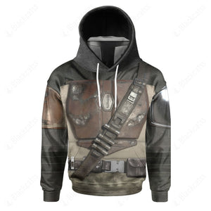 Movie SW Mandalorian Cosplay Custom Snood Hoodie