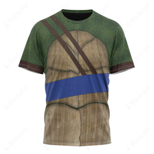 Movie TMNT Mastery of Ninjutsu Leonardo Blue Strings Custom T-Shirt