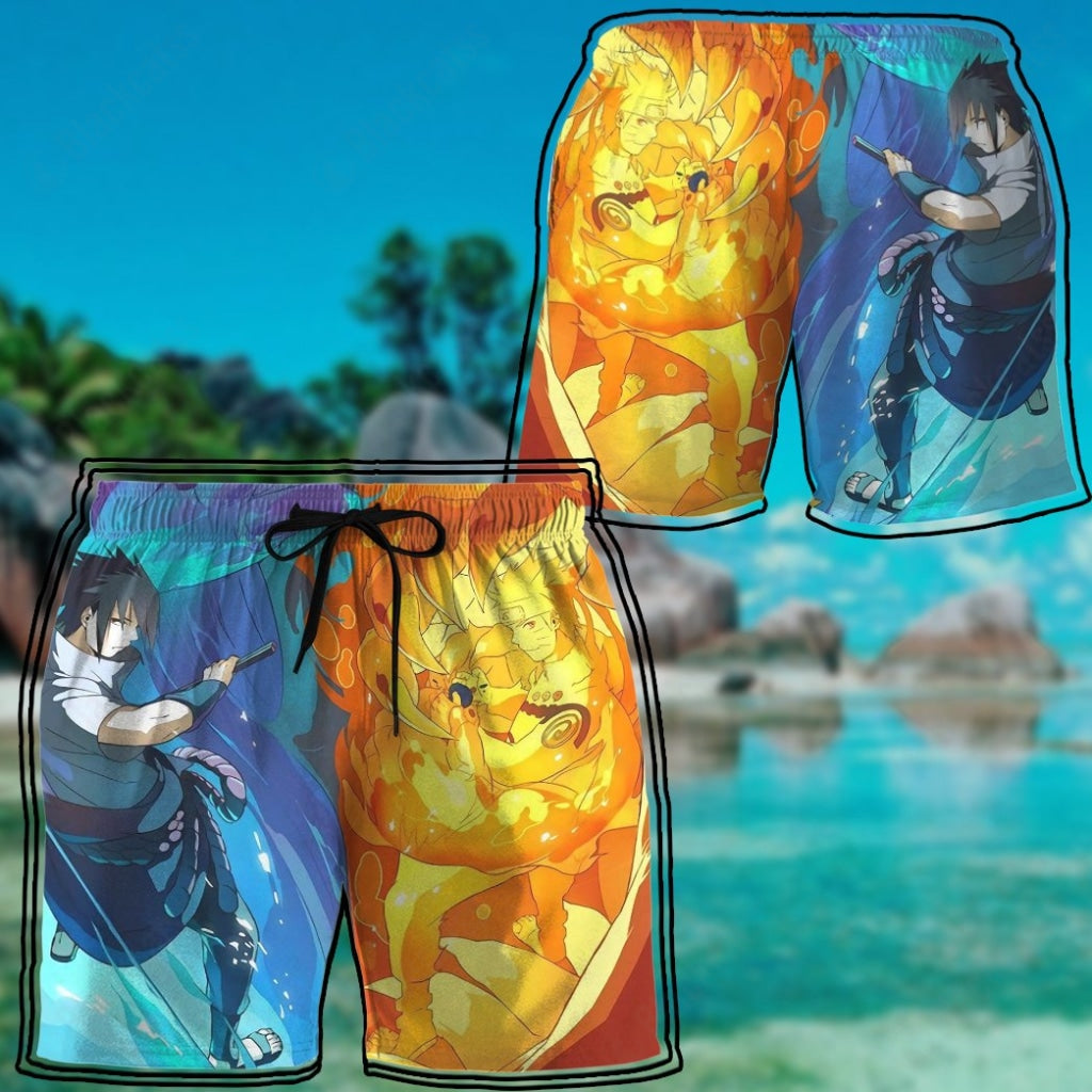 Naruto Sasuke Beach Shorts