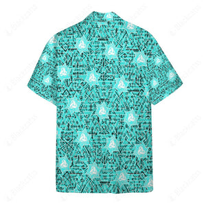 Odin Viking Rune Seamless Pattern Custom Button Shirt