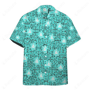 Odin Viking Rune Seamless Pattern Custom Button Shirt