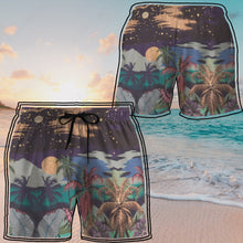 Load image into Gallery viewer, Palm Tree Midnight Beach Shorts
