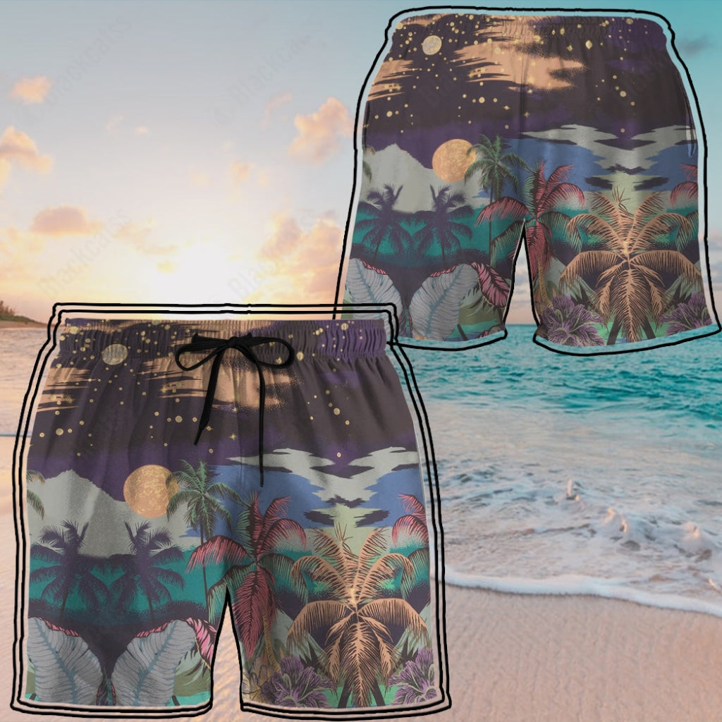 Palm Tree Midnight Beach Shorts