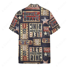 Load image into Gallery viewer, Patriotic Rustic Signs Button Shirt
