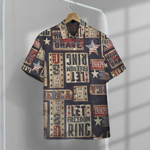 Load image into Gallery viewer, Patriotic Rustic Signs Button Shirt
