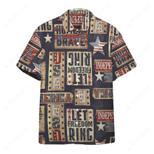 Load image into Gallery viewer, Patriotic Rustic Signs Button Shirt
