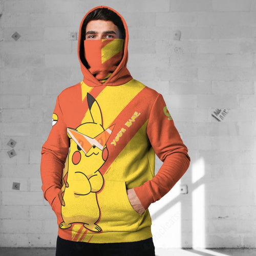 Anime Pkm Pikachu Evolve 2 Custom Snood Hoodie / S Bo1703224