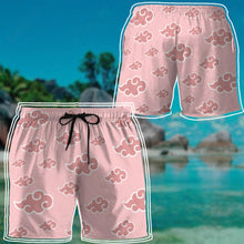 Load image into Gallery viewer, Pink Akatsuki Pattern Custom Beach Shorts
