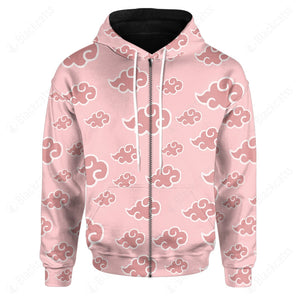 Pink Akatsuki Pattern Custom Hoodie