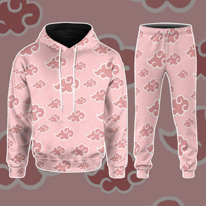 Pink Akatsuki Pattern Custom Sweatpants